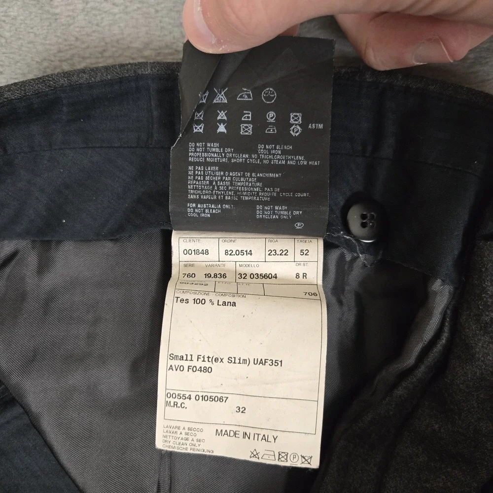 Prada Milano Suit Mens 52R Slim 34x29 Pants Gray 2 Piece Wool Italy Made *READ